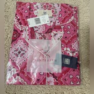 NWT Printfresh Pink pajama shirt set